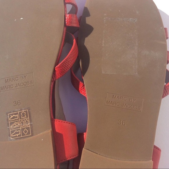MARC by MARC JACOBS Red leather Sandals shoes 36 6 - Picture 5 of 5